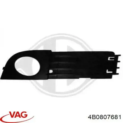 Do koszyka 4B0807681 VAG Zaślepka (kratki) lamp przeciwmgielnych zderzaka przedniego lewa