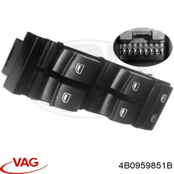 Panel przyciskowy sterowania podnośnikiem szyby przedni lewy VAG 4B0959851B cena, od 34,05 USD