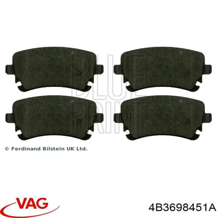 Okładziny (klocki) do hamulców tarczowych tylne VAG 4B3698451A cena, od 26,19 USD