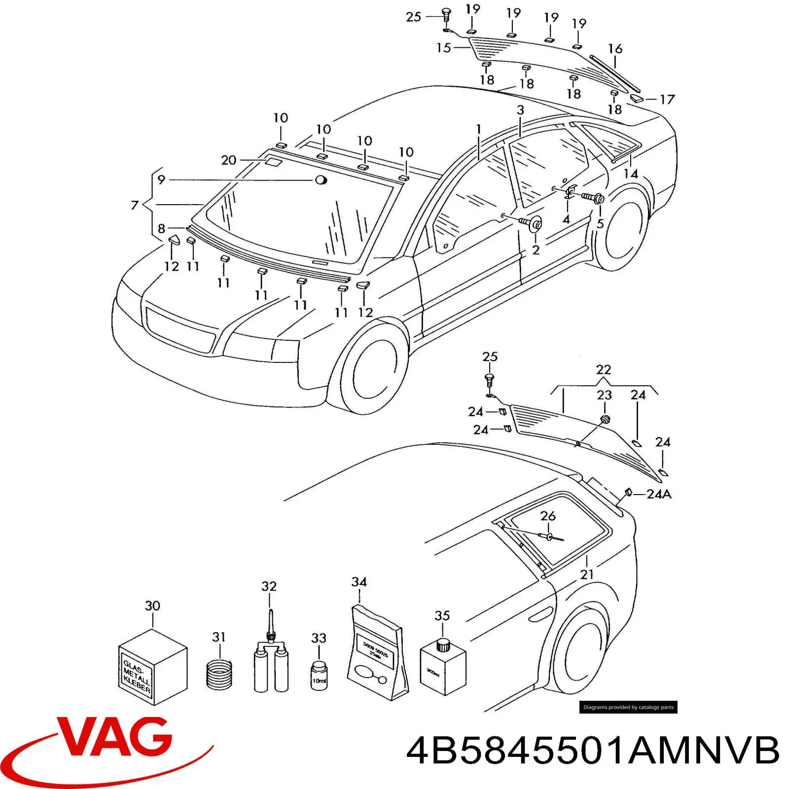 Szyba tylna Audi A6 C5 sedana (4B2, 4B4) (1997 - 2005) cena, od 70,59 USD