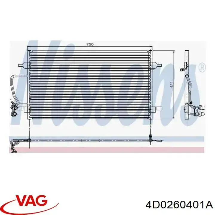 Chłodnica klimatyzacji VAG 4D0260401A cena, od 95,34 USD