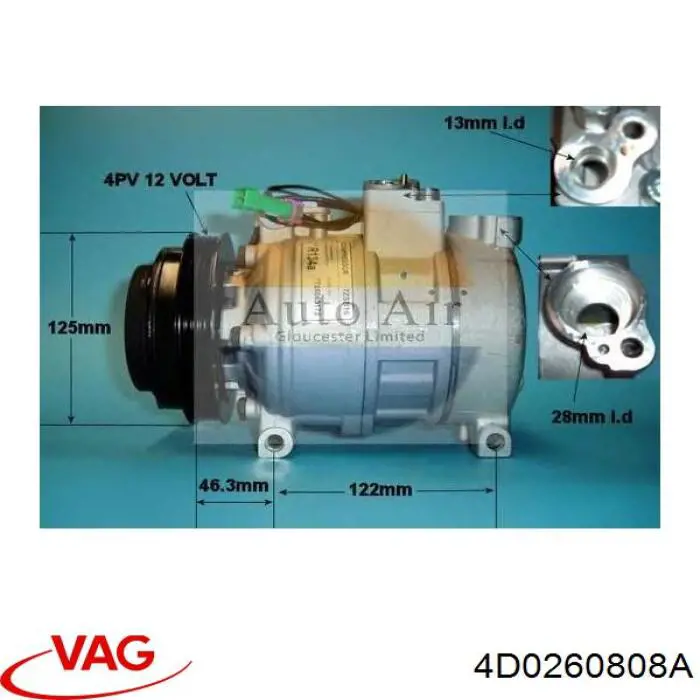 4D0260808A VAG Sprężarka klimatyzacji