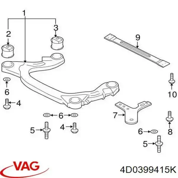Tuleja (poduszka) przedniej belki  Audi A8 D3 sedana (4E2, 4E8) (2002 - 2010) cena, od 177,87 USD