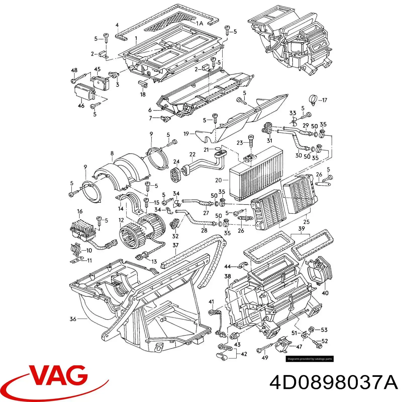 Parownik klimatyzacji do Volkswagen Phaeton I 3D1, 3D2, 3D3, 3D4, 3D6, 3D7, 3D8, 3D9