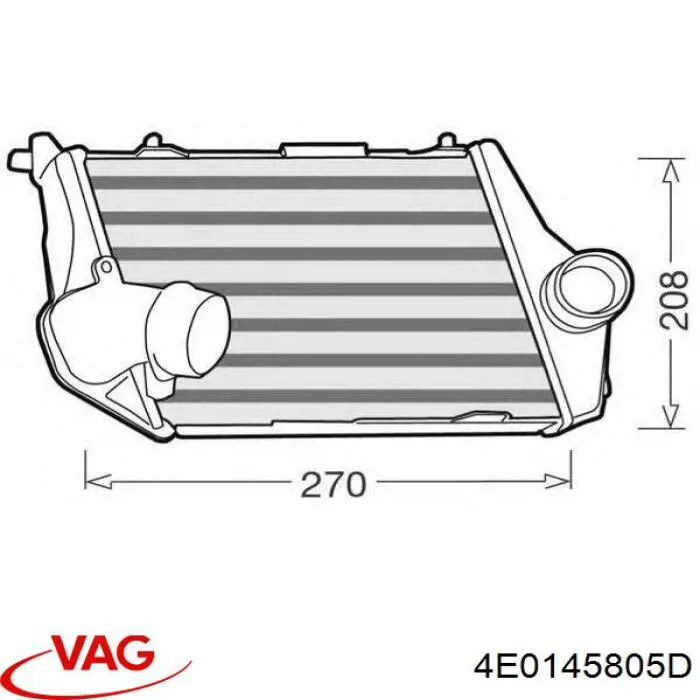 Chłodnica intercoolera VAG 4E0145805D cena, od 27,27 USD