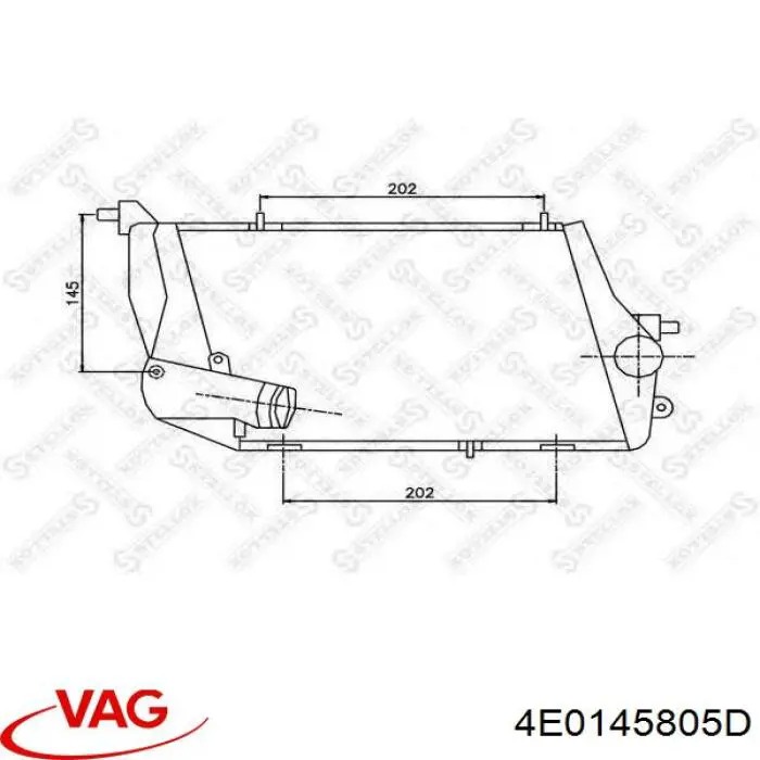 Do koszyka 4E0145805D VAG Chłodnica intercoolera