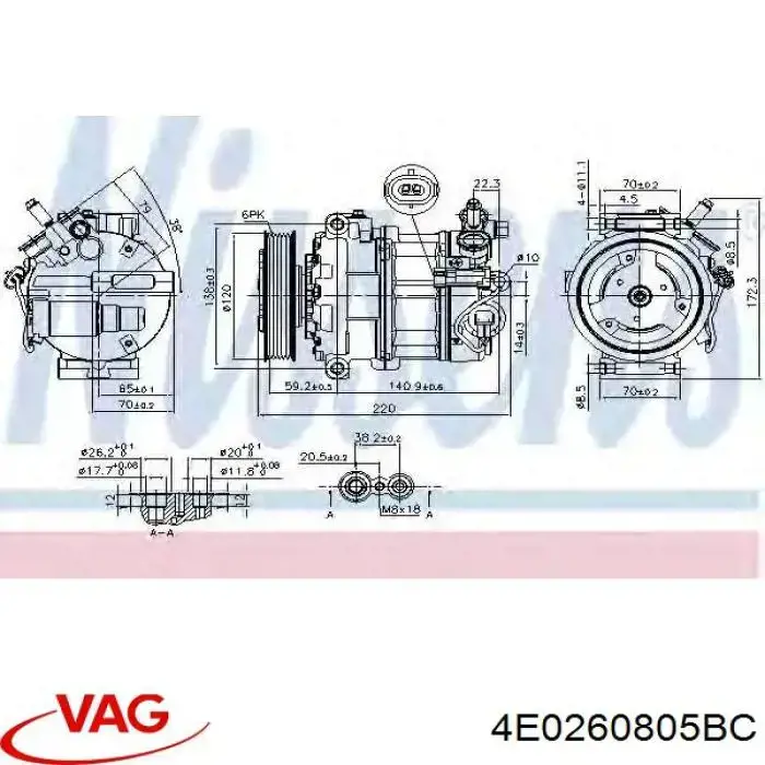 Do koszyka 4E0260805BC VAG Sprężarka klimatyzacji
