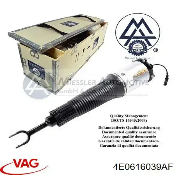 Amortyzator przedni lewy VAG 4E0616039AF cena, od 239,65 USD