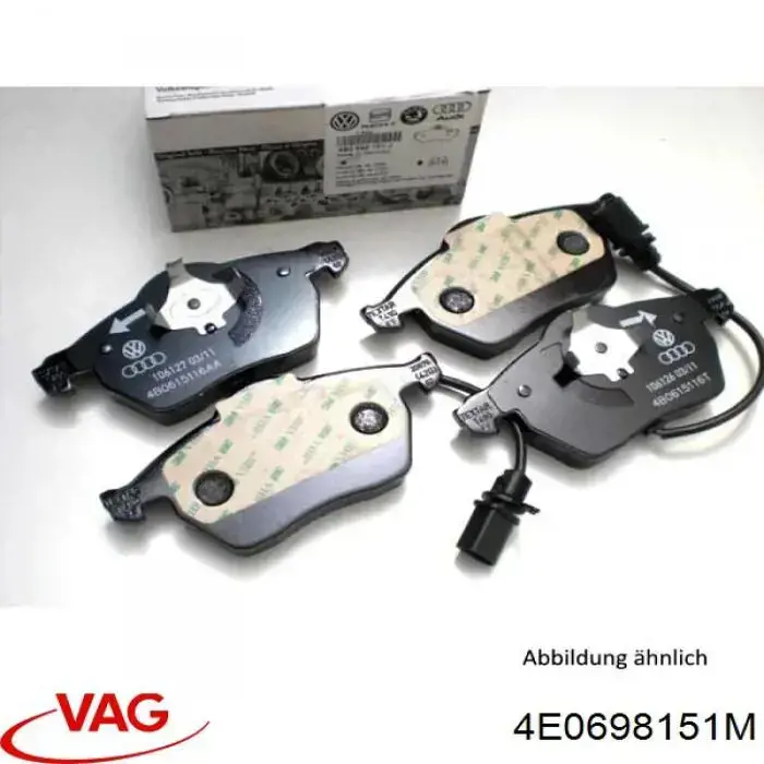 Klocki hamulcowe przednie tarczowe VAG 4E0698151M cena, od 33,33 USD