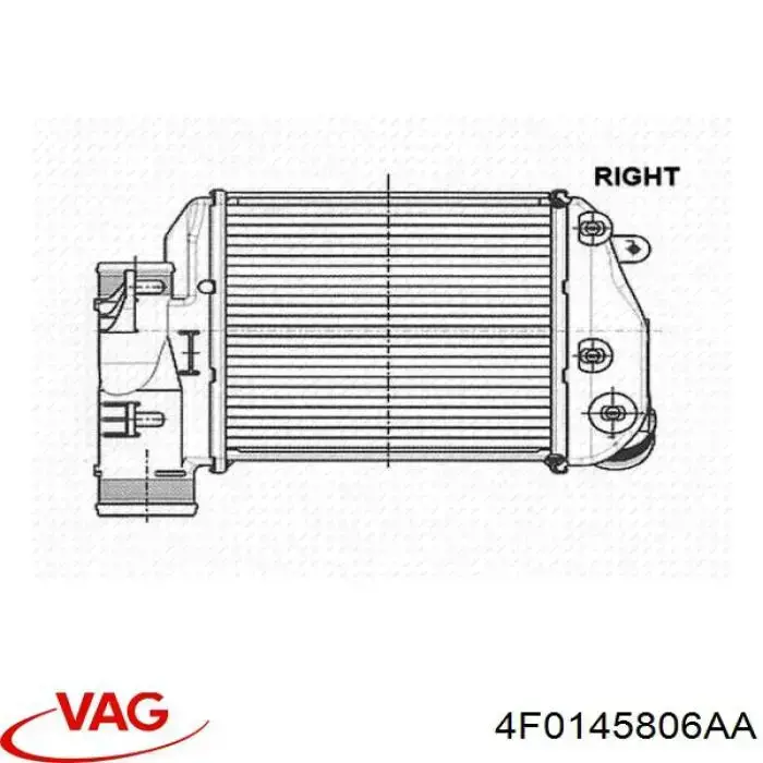 Chłodnica intercoolera VAG 4F0145806AA cena, od 107,26 USD