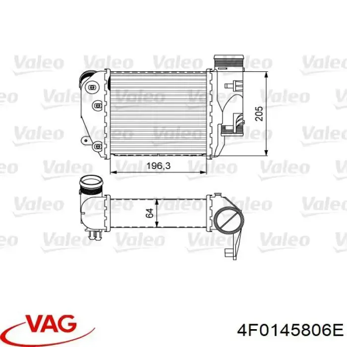 Do koszyka 4F0145806E VAG Chłodnica intercoolera