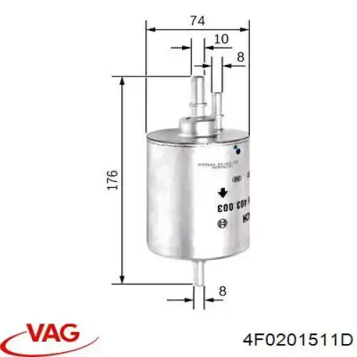 Filtr paliwa 4F0201511D VAG