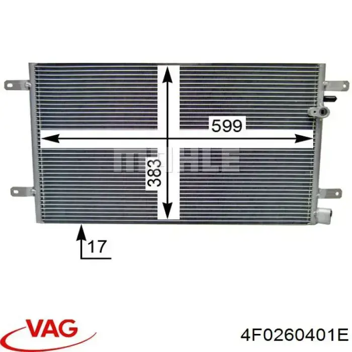 Chłodnica klimatyzacji VAG 4F0260401E cena, od 101,94 USD