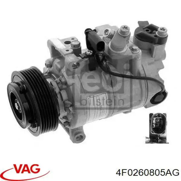 Sprężarka klimatyzacji 4F0260805AG VAG