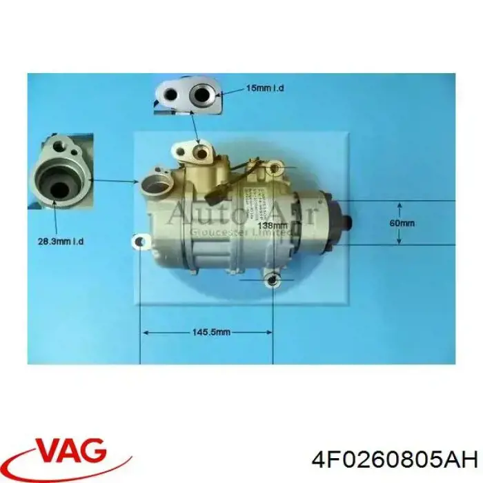 Sprężarka klimatyzacji VAG 4F0260805AH cena, od 125,96 USD