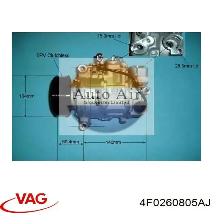 Sprężarka klimatyzacji VAG 4F0260805AJ cena, od 272,94 USD