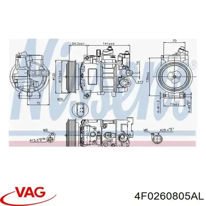 Sprężarka klimatyzacji 4F0260805AL VAG