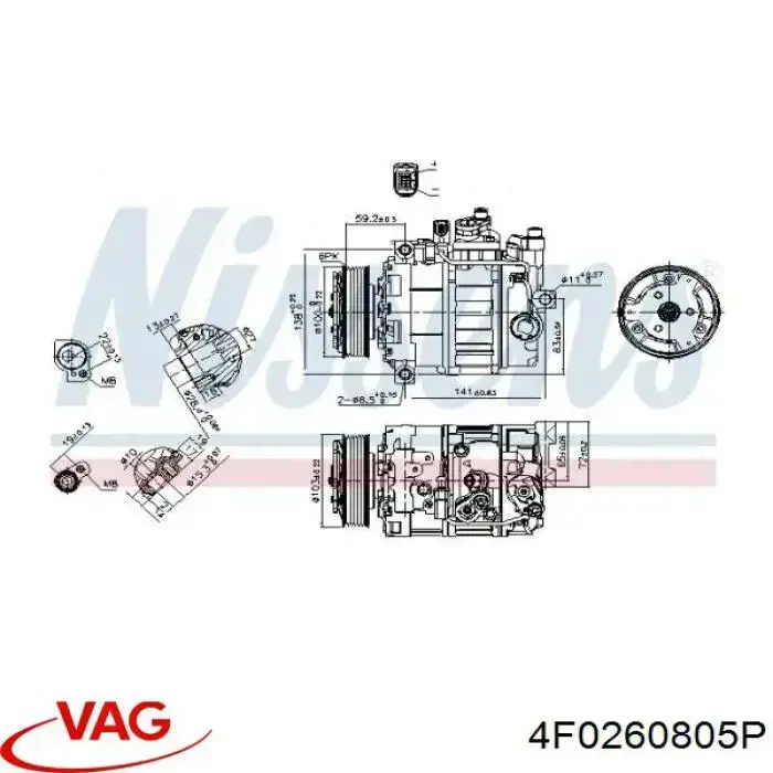 Do koszyka 4F0260805P VAG Sprężarka klimatyzacji