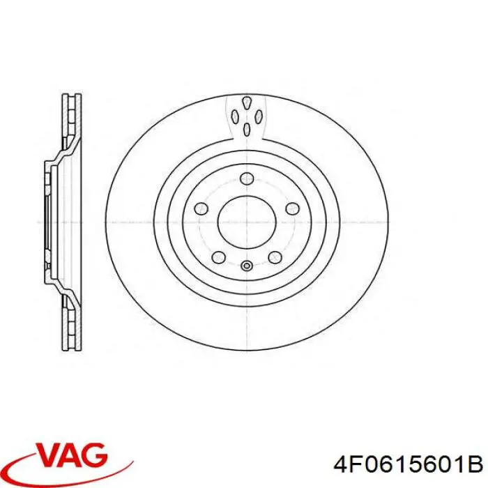 Do koszyka 4F0615601B VAG Tarcza hamulcowa tylna