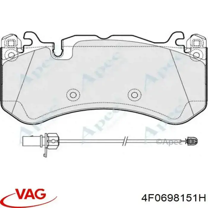 Klocki hamulcowe przednie tarczowe VAG 4F0698151H cena, od 71,04 USD