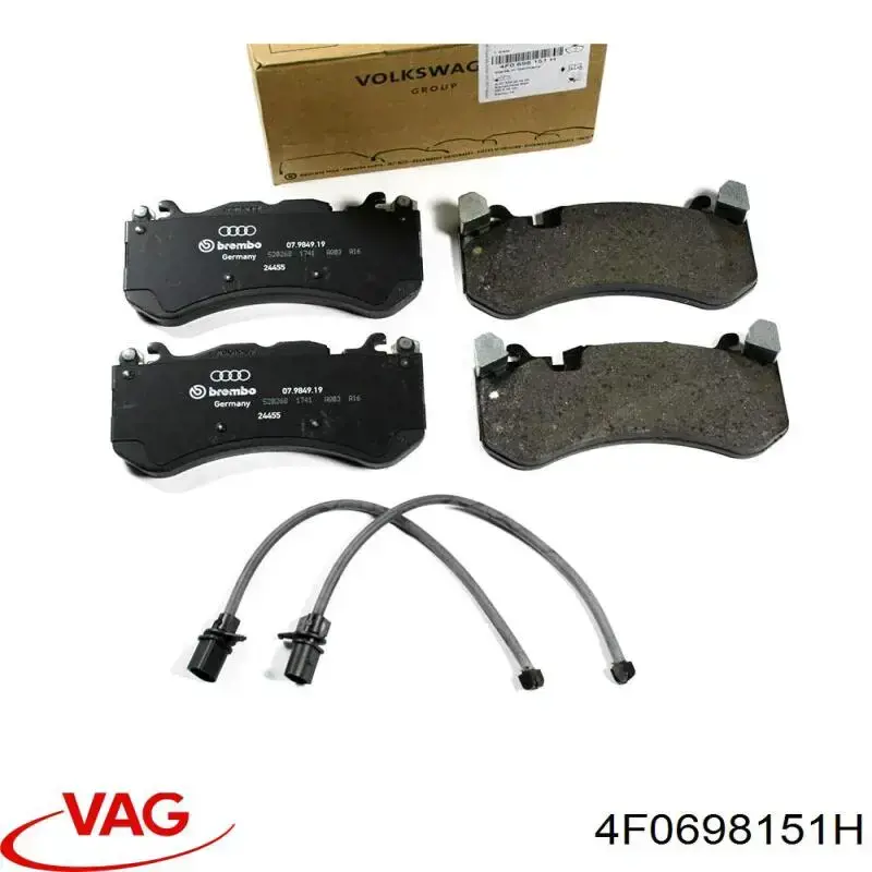 4F0698151H VAG Klocki hamulcowe przednie tarczowe