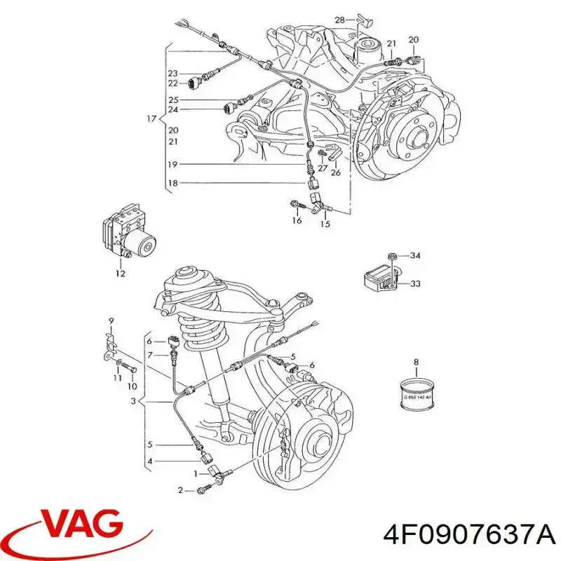 Czujnik przyśpieszenia poprzecznego (ESP) Audi A4 B7 (8ED)