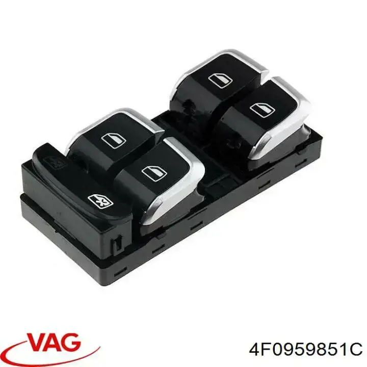 Panel przyciskowy sterowania podnośnikiem szyby przedni lewy VAG 4F0959851C cena, od 25,80 USD