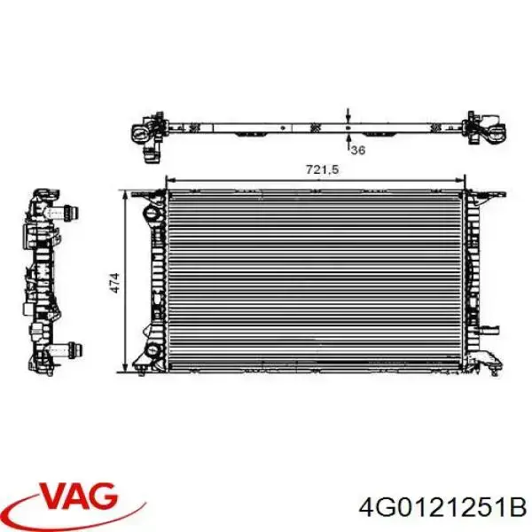 4G0121251B VAG chłodnica silnika