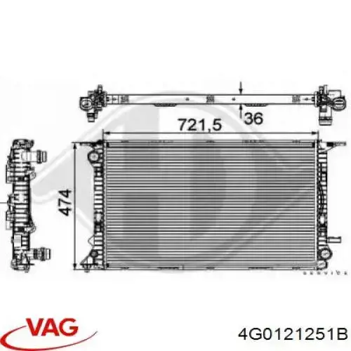 Chłodnica silnika VAG 4G0121251B