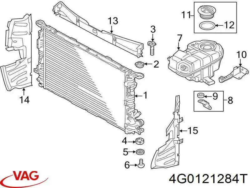Kierownica powietrza/deflektor chłodnicy górna VAG 4G0121284T cena, od 125,54 USD
