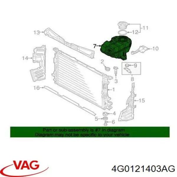 Zbiorniczek wyrównawczy układu chłodzenia VAG 4G0121403AG cena, od 77,92 USD