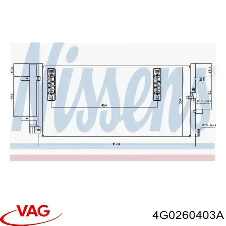 Chłodnica klimatyzacji VAG 4G0260403A cena, od 112,46 USD