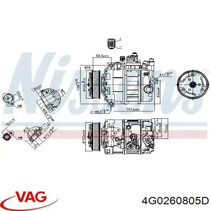 Do koszyka 4G0260805D VAG Sprężarka klimatyzacji