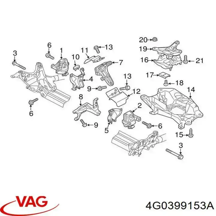 4G0399153A VAG Poduszka (podpora skrzyni biegów)