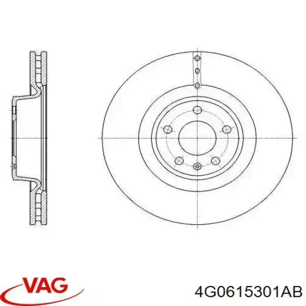 4G0615301AB VAG tarcza hamulcowa przednia