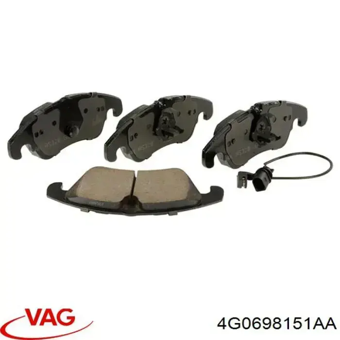 Klocki hamulcowe przednie tarczowe VAG 4G0698151AA cena, od 59,13 USD