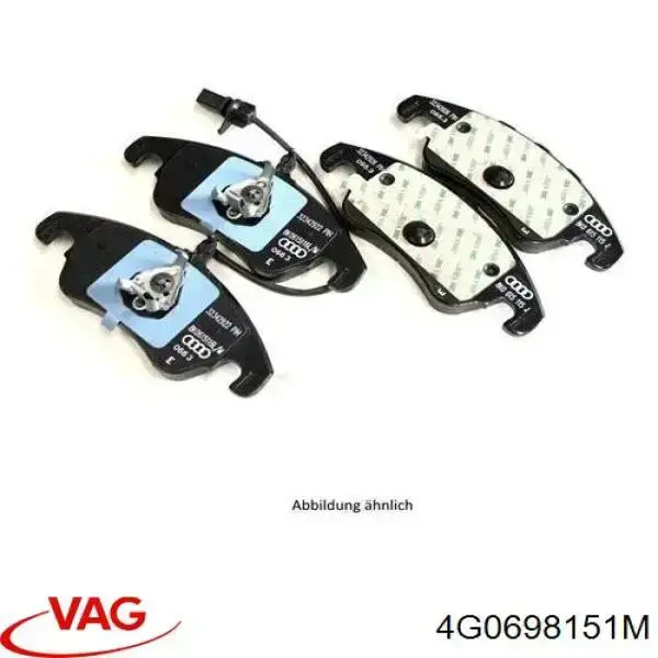 Do koszyka 4G0698151M VAG Klocki hamulcowe przednie tarczowe