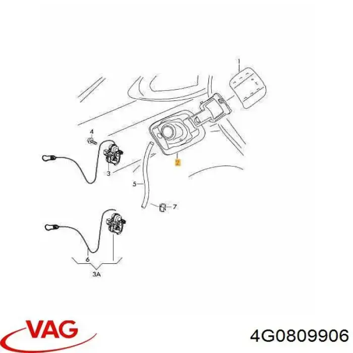Do koszyka 4G0809906 VAG Obudowa wlewu zbiornika paliwa