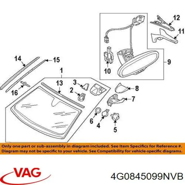 4G0845099NVB VAG Szyba przednia