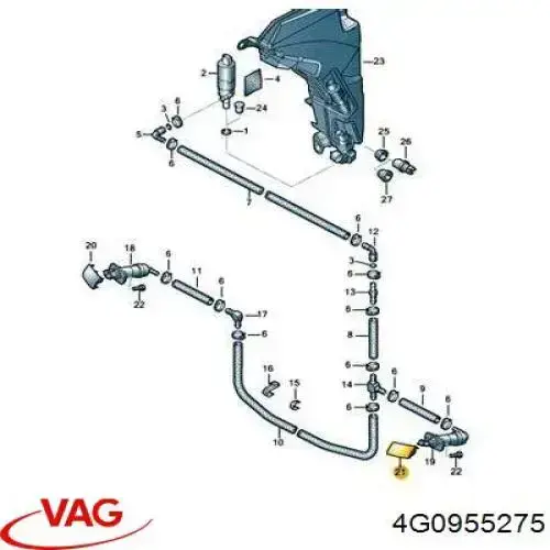 Nakładka dyszy spryskiwacza reflektora przedniego VAG 4G0955275 cena, od 6,28 USD