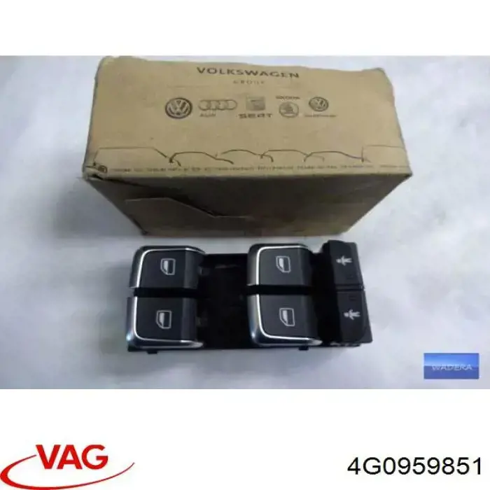Do koszyka 4G0959851 VAG Panel przyciskowy sterowania podnośnikiem szyby przedni lewy