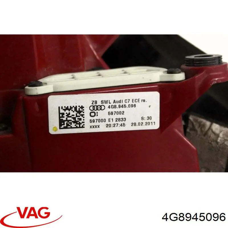 Do koszyka 4G8945096 VAG Lampa zespolona tylna prawa zewnętrzna