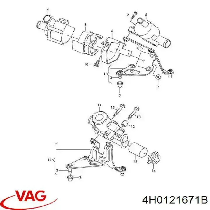 Do koszyka 4H0121671B VAG Zawór nagrzewnicy (ogrzewacza)