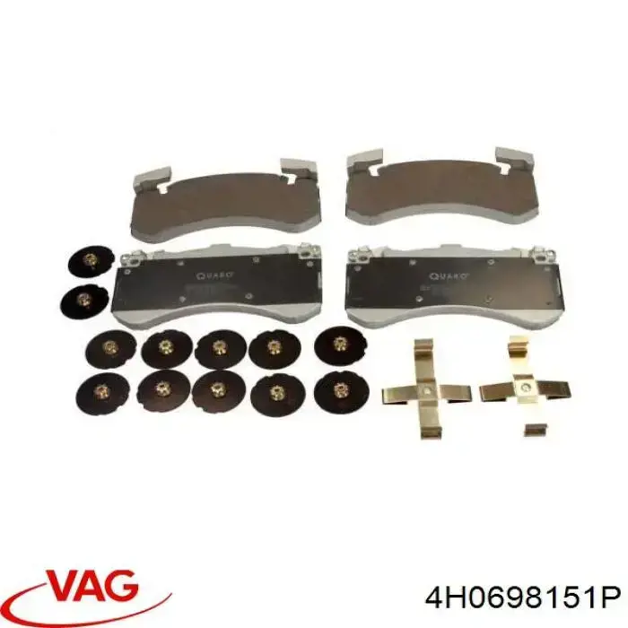 Klocki hamulcowe przednie tarczowe VAG 4H0698151P cena, od 58,45 USD