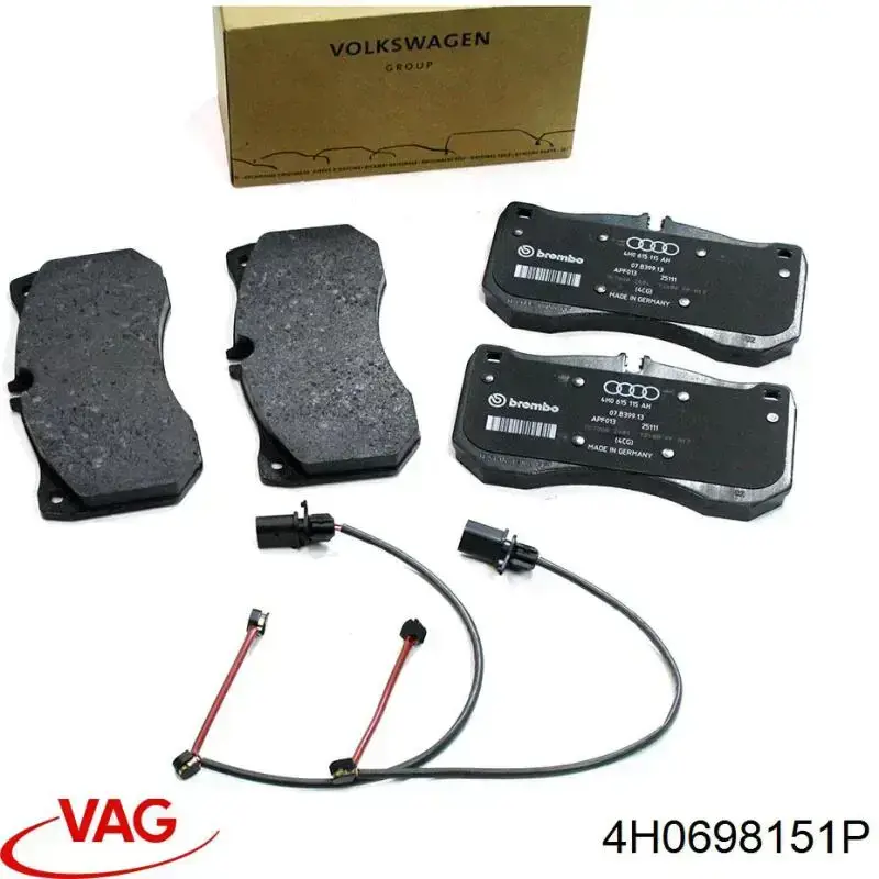 Klocki hamulcowe przednie tarczowe VAG 4H0698151P cena, od 65,08 USD