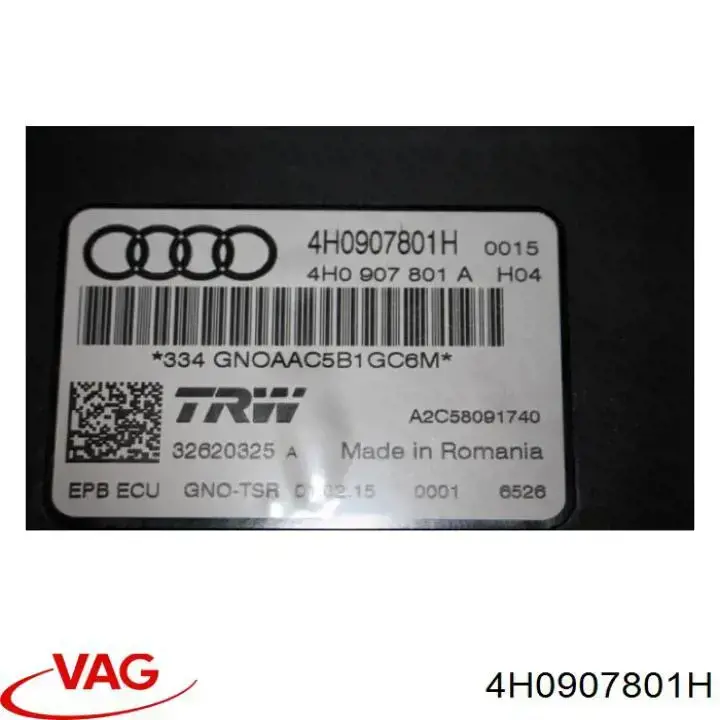 Do koszyka 4H0907801H VAG Sterownik elektromechanicznego hamulca postojowego (ręcznego)