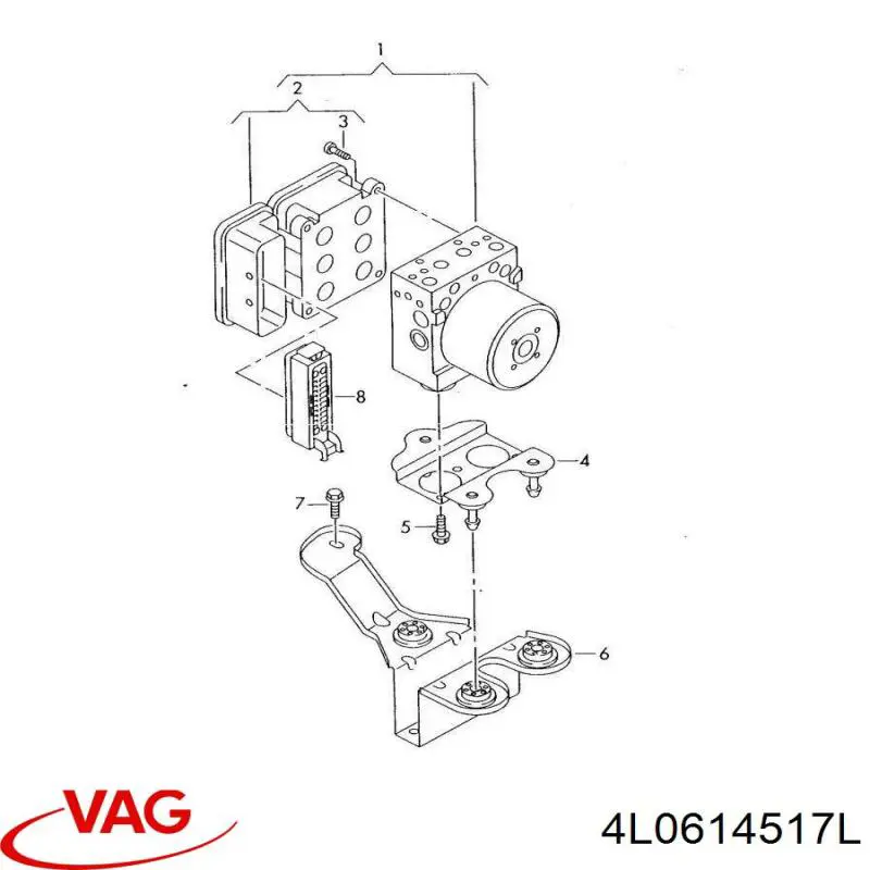 Do koszyka 4L0614517LBEF VAG Sterownik ABS  hydrauliczny