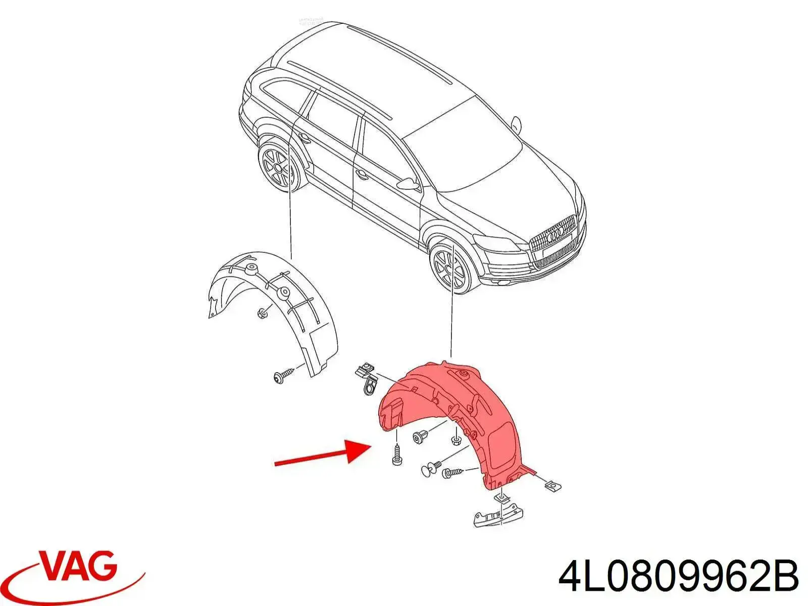 4L0809962B VAG Nadkole błotnika przedniego prawe