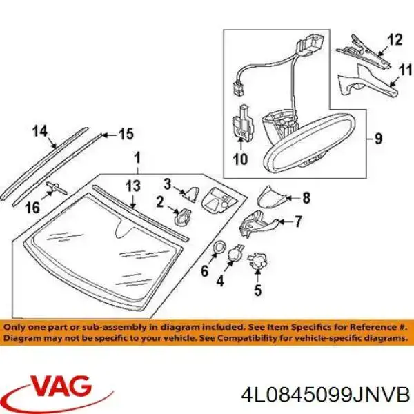 Szyba przednia VAG 4L0845099JNVB cena, od 475,57 USD