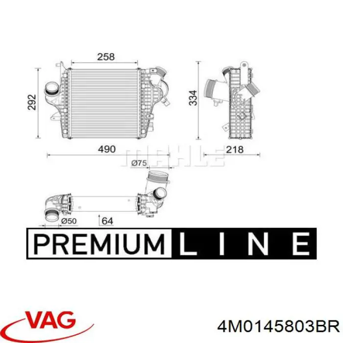 4M0145803BR VAG Chłodnica intercoolera